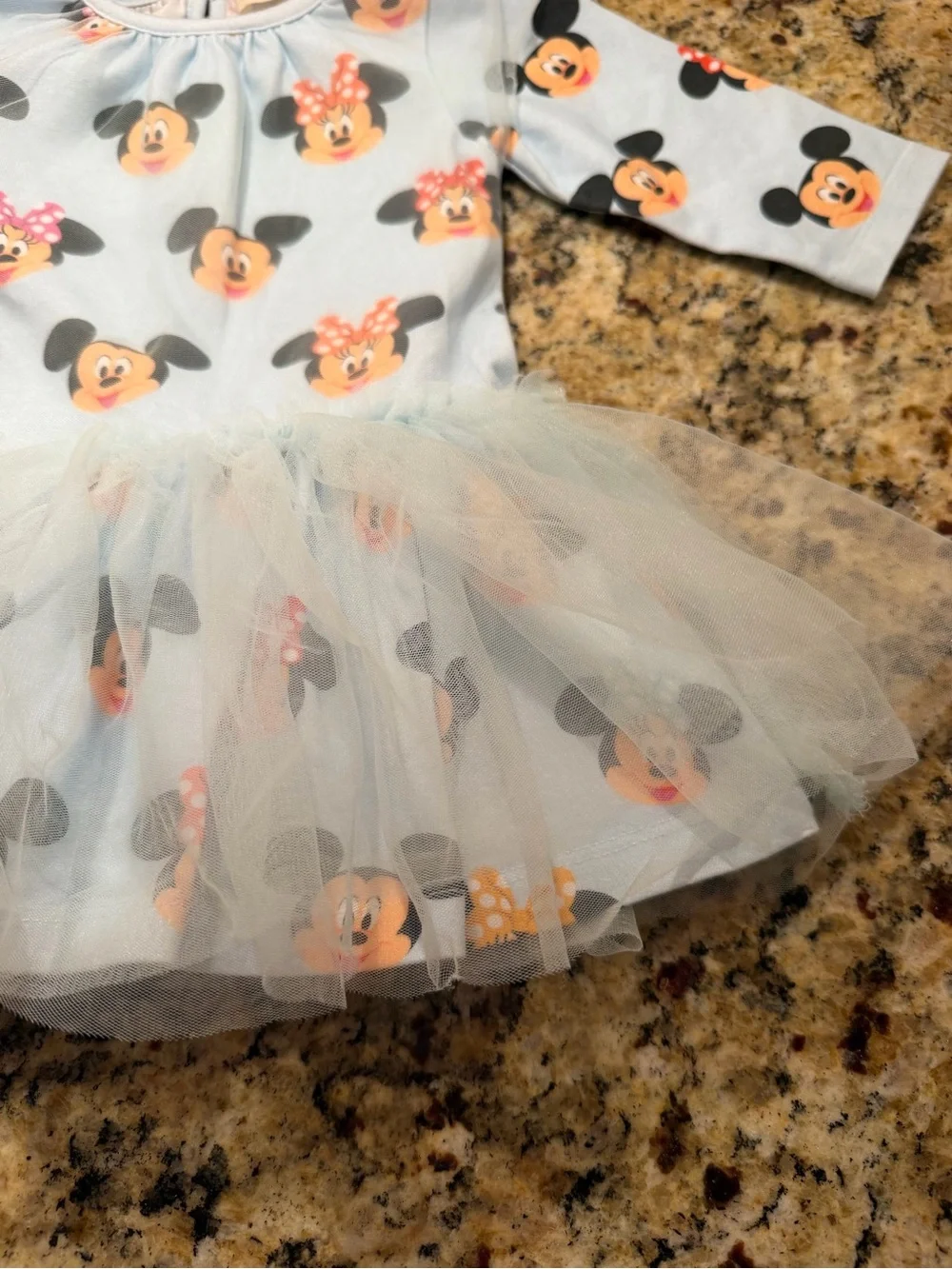 Monica + Andy Minnie & Mickey Light Blue Tulle Kids Dress | 3-6 months